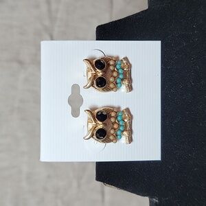 Gold-Tone Owl Earrings